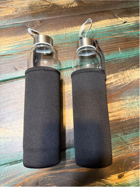 Reusable glass  crystal infused water bottle